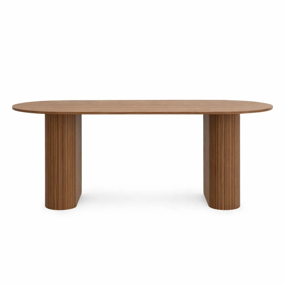 Grande table à manger ovale en bois moderne, 180 cm, pour 6 à 8 personnes