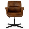Chaise Ergonomique Pivotante pour Bureau et Coiffeuse, Hauteur Réglable, Marron