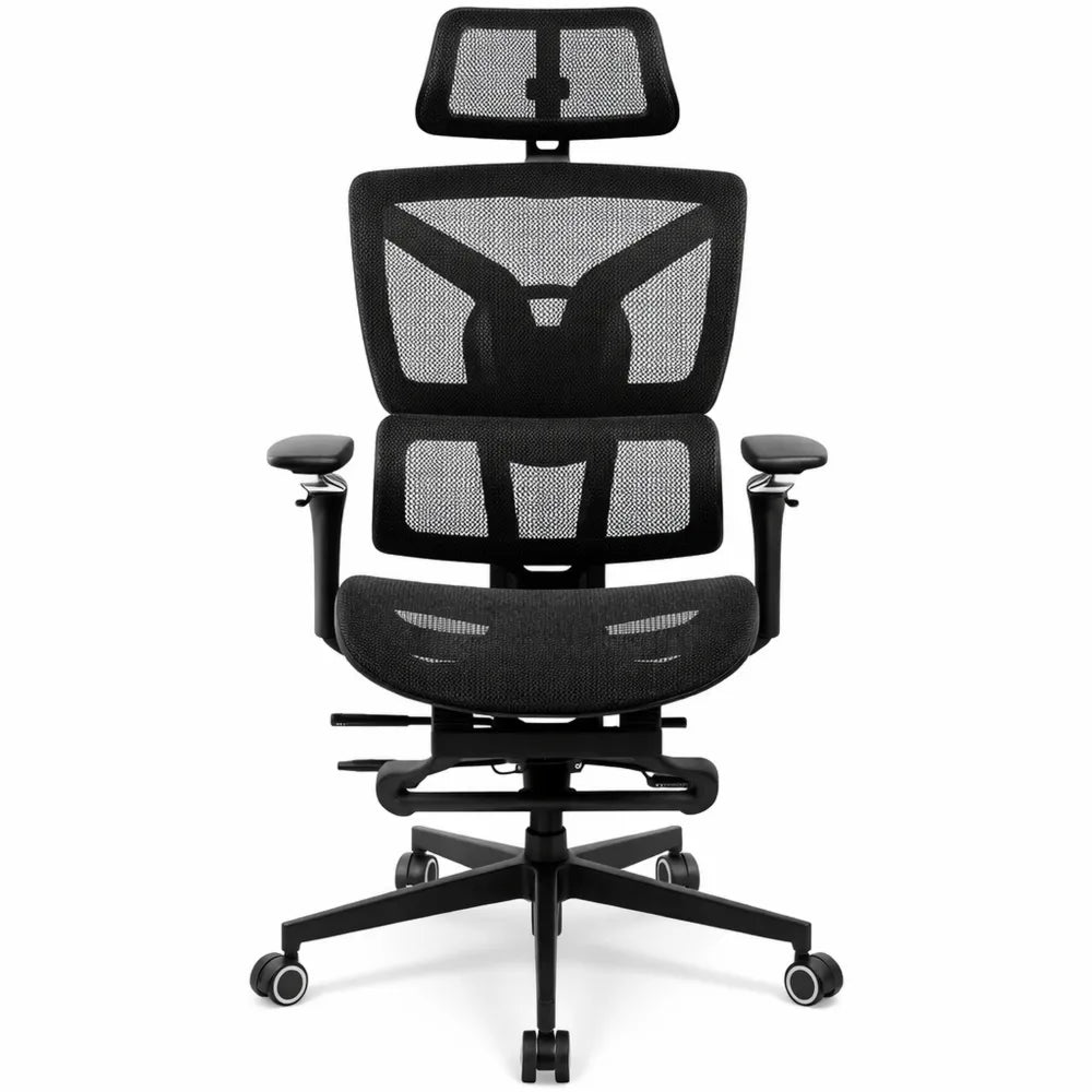 Chaise Ergonomique avec Repose-Pieds et Support Lombaire