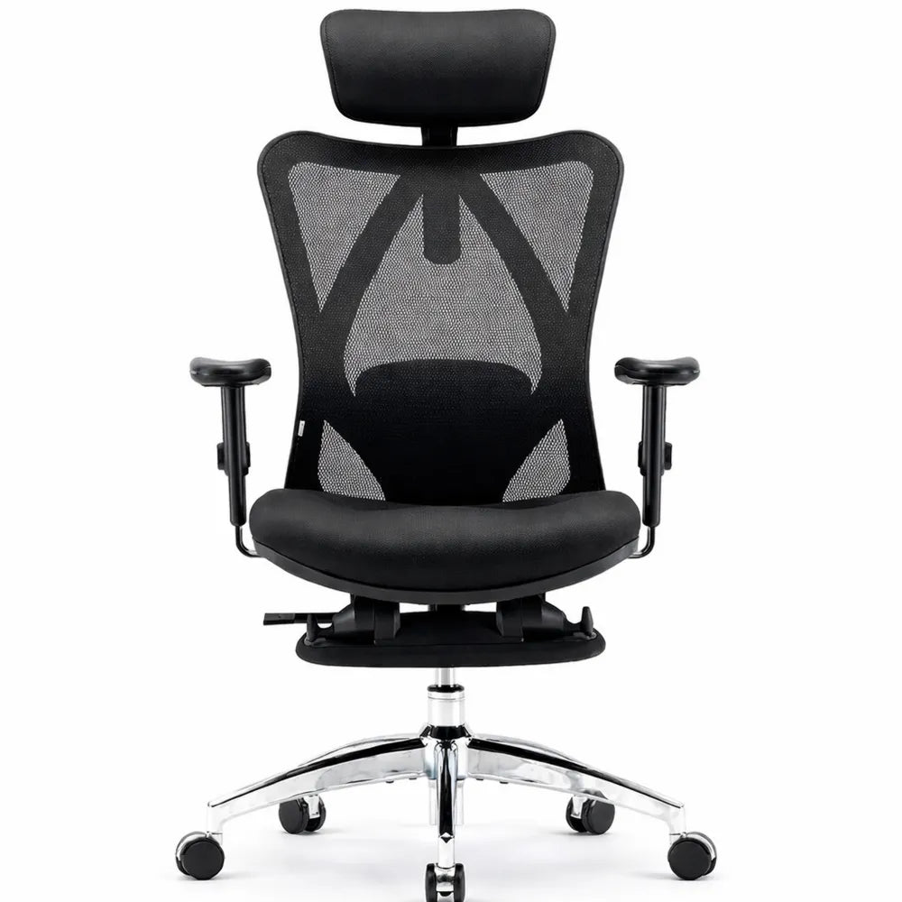 Fauteuil de Bureau Ergonomique Réglable avec Repose-Pieds et Inclinaison