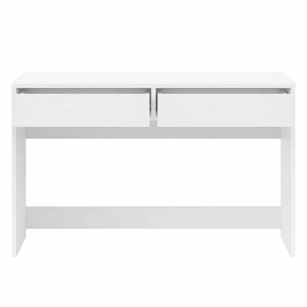 Bureau blanc avec tiroirs pour ado, meuble de travail avec rangement