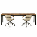 Table de Travail Spacieuse pour Bureau à Domicile, Bois Rustique, 200 x 70 x 75 cm