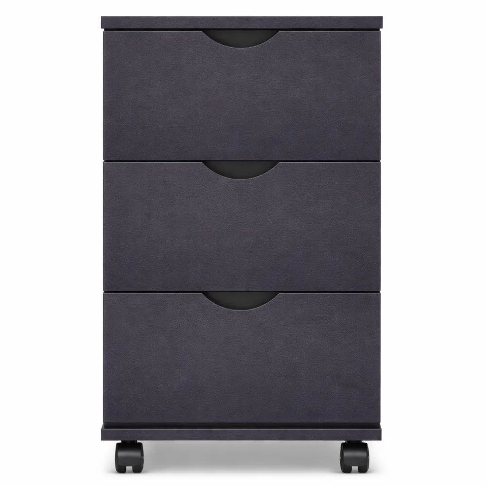 Caisson de Bureau à Tiroirs Noir 33 x 45 x 60 cm