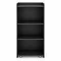 Podium Portable en Bois avec Roulettes et Étagères