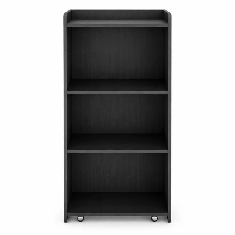Podium Portable en Bois avec Roulettes et Étagères
