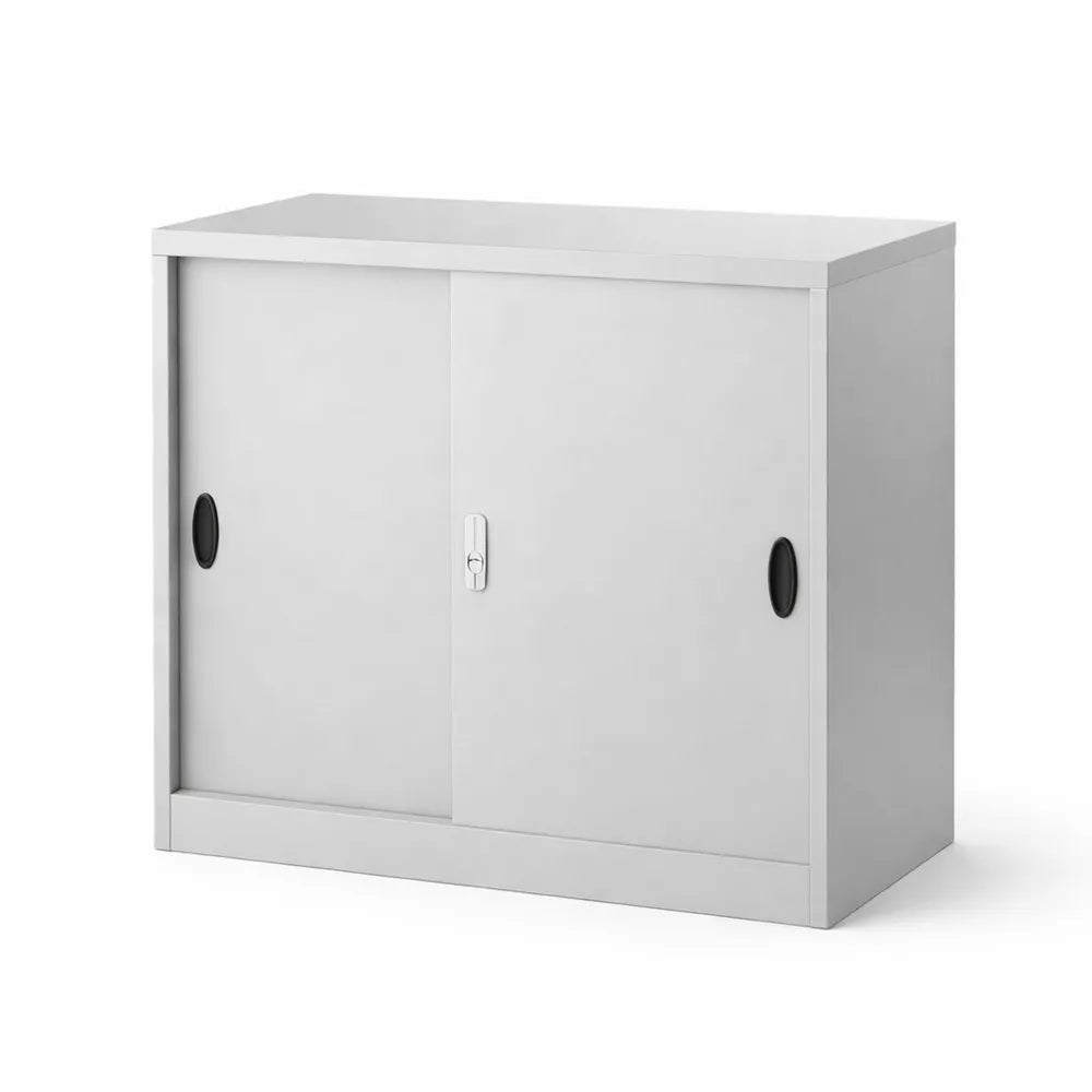 Armoire Métallique Coulissante de Rangement 90x40x90 cm Gris