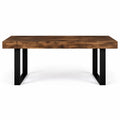 Table à Manger Rectangulaire 8 Personnes Bois Noir 200 cm