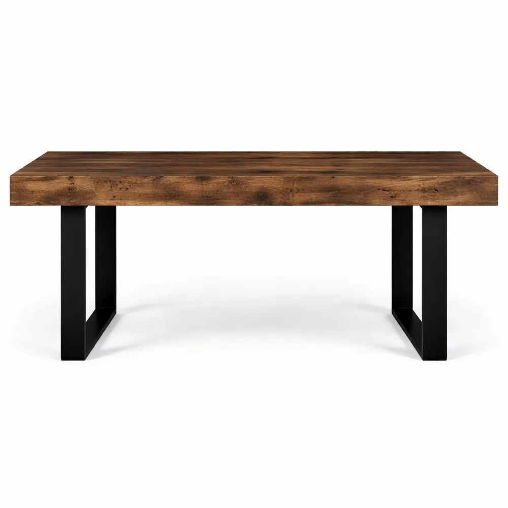 Table à Manger Rectangulaire 8 Personnes Bois Noir 200 cm