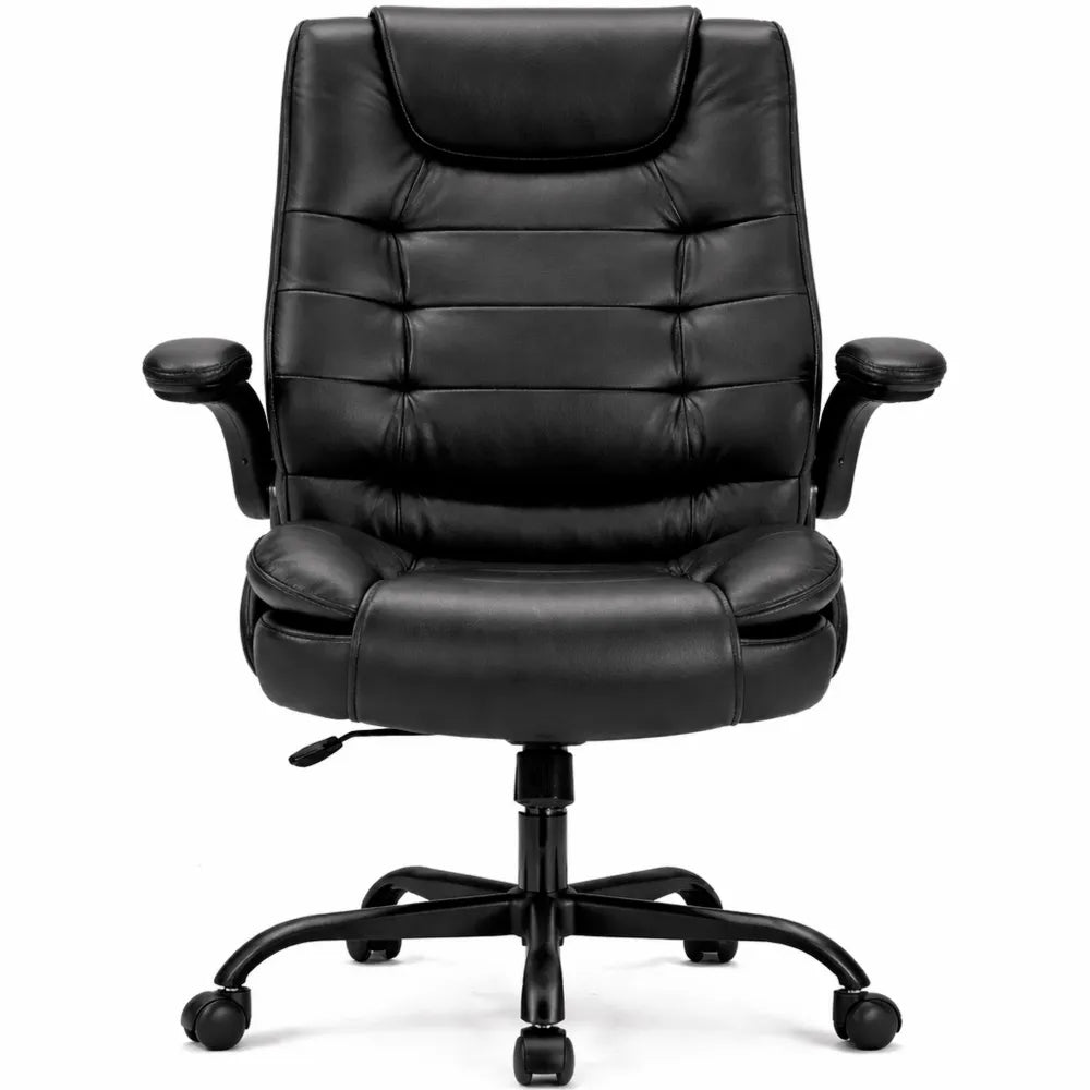 Chaise de bureau ergonomique avec dossier haut et accoudoirs rabattables