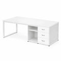Bureau d'angle réversible avec étagères et ports USB