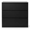 Commode 3 tiroirs en bois noir 78 cm