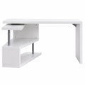Table modulable contemporaine avec bibliothèque adjacente chromée