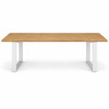 Table à Manger Extensible Rectangle, 6-12 Personnes, Bois et Blanc