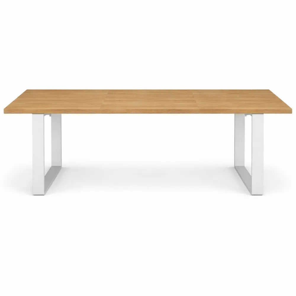 Table à Manger Extensible Rectangle, 6-12 Personnes, Bois et Blanc