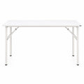 Table polyvalente pliante 120x60 cm, installation facile, bois composite, blanc