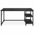Bureau d'angle réversible avec étagère de rangement, 100x70cm, pour espace gaming