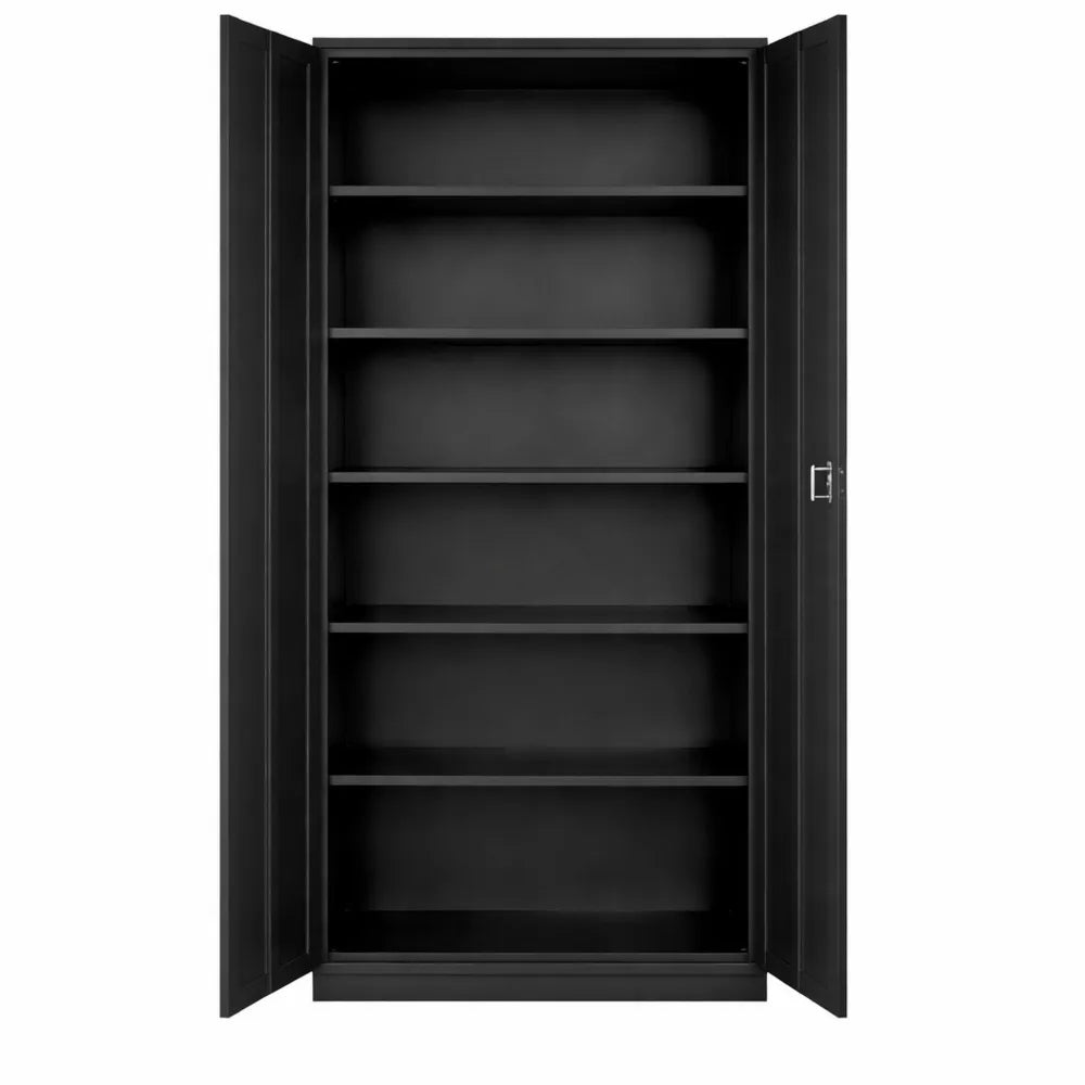 Armoire de bureau métallique avec serrure et étagères réglables