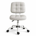 Chaise Pivotante Réglable en Cuir Gris Sans Accoudoirs